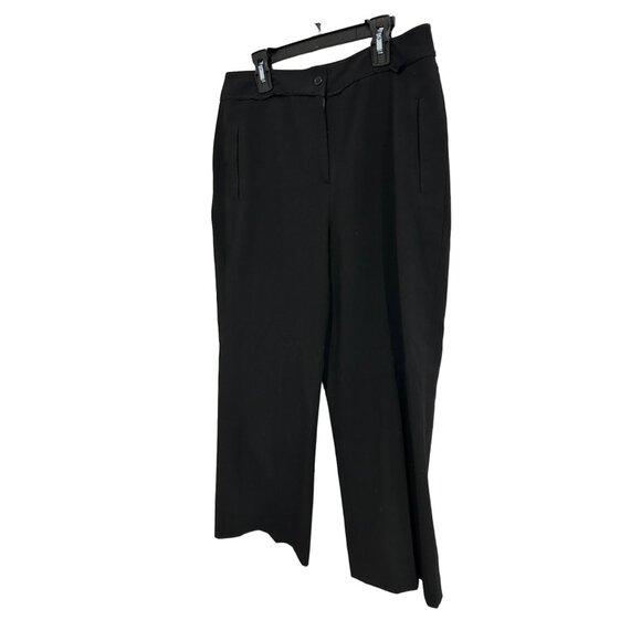 Larry Levine Stretch Black Dress Pants Sz 8 Button Closure Pockets - Picture 3 of 8